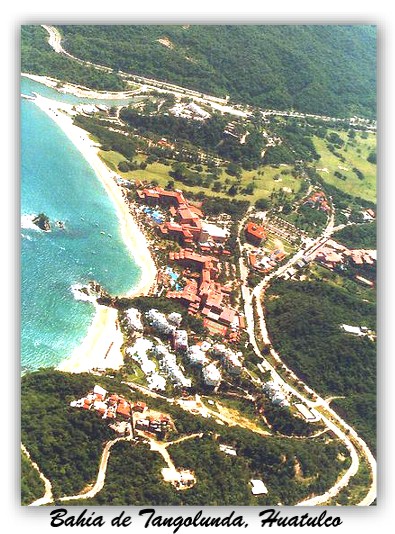 Aerial view of the Bays of Huatulco...